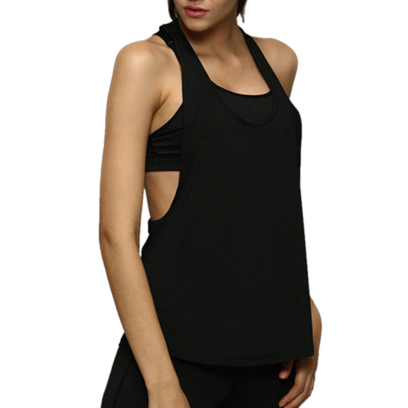 Sexy Sleeveless Strapless Perspective Loose Sports Vest Vest Female Summer Wear Blouse Shirt Fitness Running