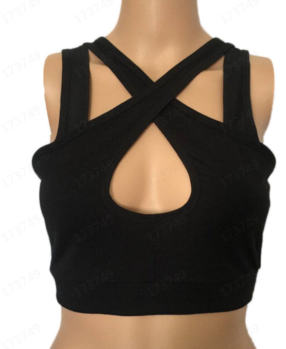 Sleeveless Lace-up Cutout Fitness Sports Vest