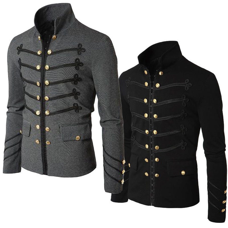 Men's Double-Breasted European Size Suit Jacket