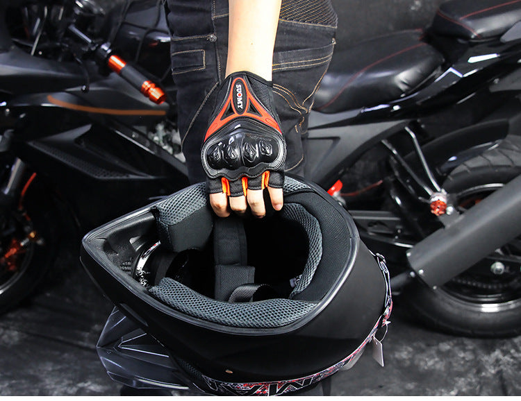 Motorcycle Summer Half Finger Gloves Anti-fall Off-road Riding Gloves