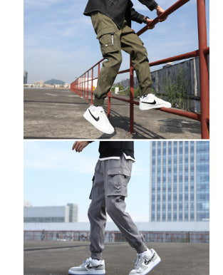 Men's Hong Kong Style Casual Ankle Banded Pants Sports