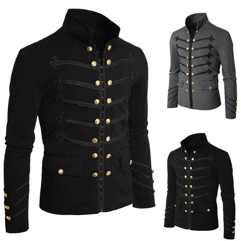 Men's Double-Breasted European Size Suit Jacket