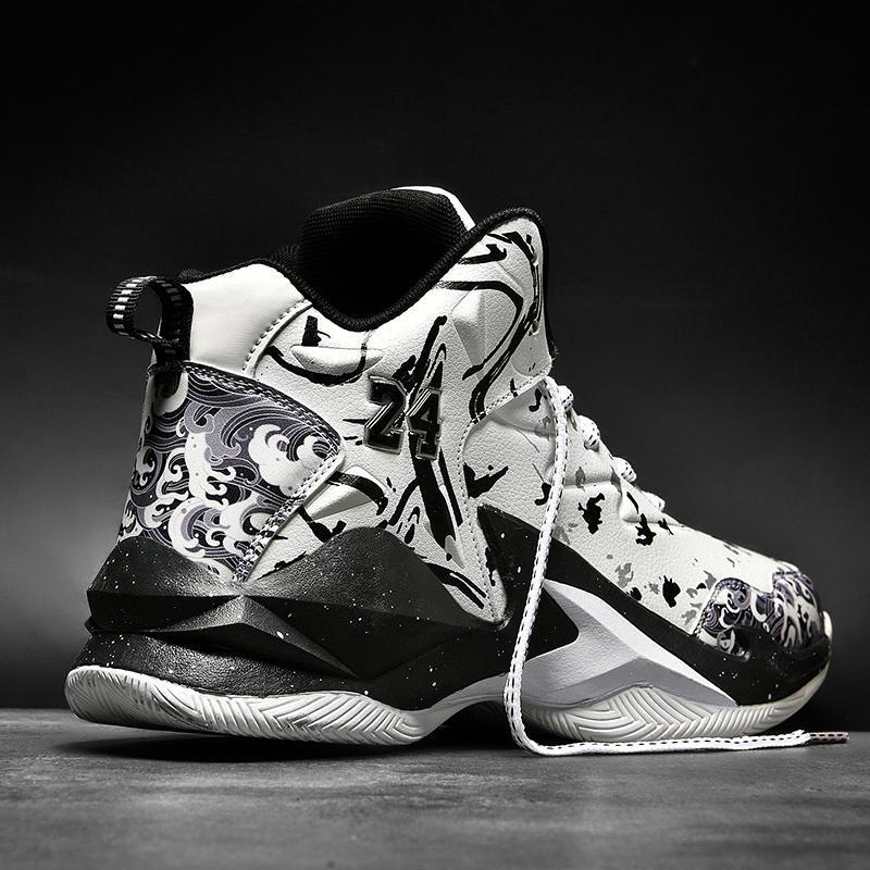 Men's High-Top Leather Basketball Shoes