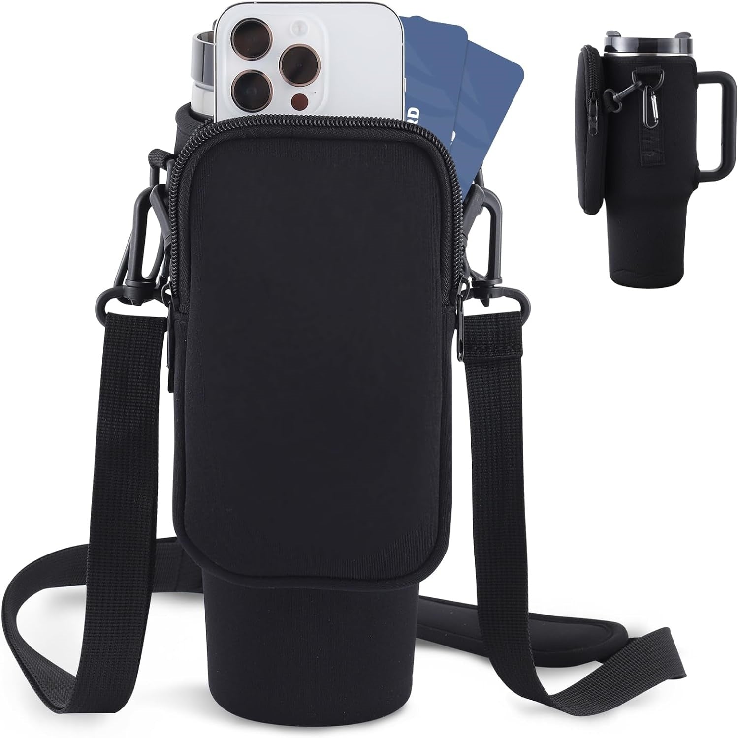 Modern Water Bottle Holder - Slok Carrier Bag for 40oz Tumblers, Adjustable Strap for Sports & Outdoor Activities