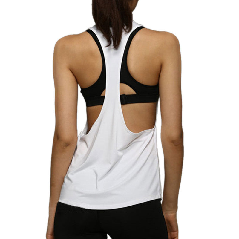 Sexy Sleeveless Strapless Perspective Loose Sports Vest Vest Female Summer Wear Blouse Shirt Fitness Running