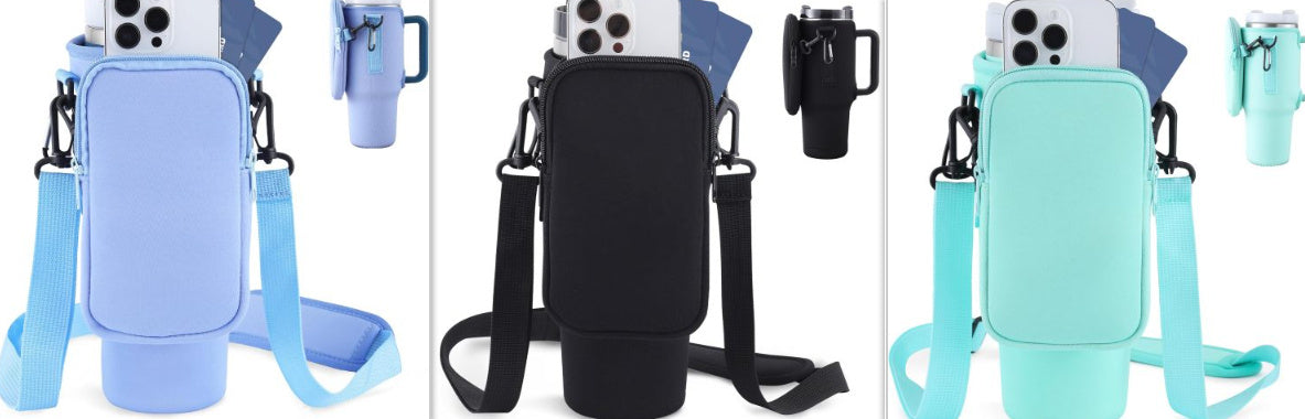 Modern Water Bottle Holder - Slok Carrier Bag for 40oz Tumblers, Adjustable Strap for Sports & Outdoor Activities