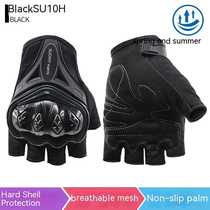 Motorcycle Summer Half Finger Gloves Anti-fall Off-road Riding Gloves