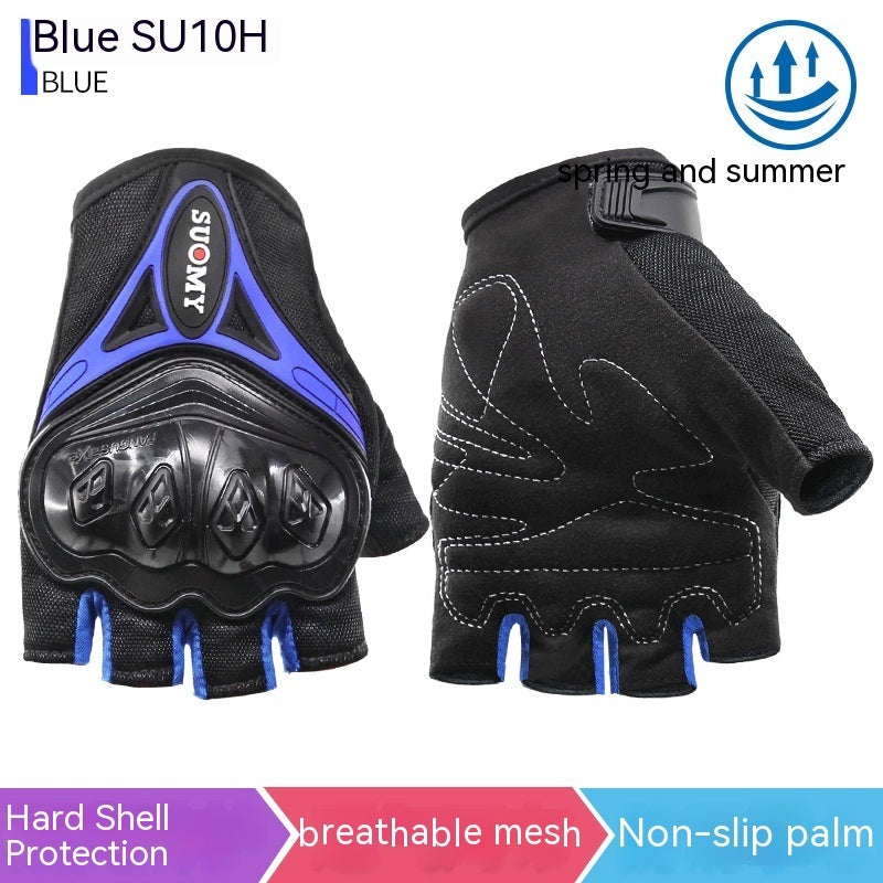 Motorcycle Summer Half Finger Gloves Anti-fall Off-road Riding Gloves