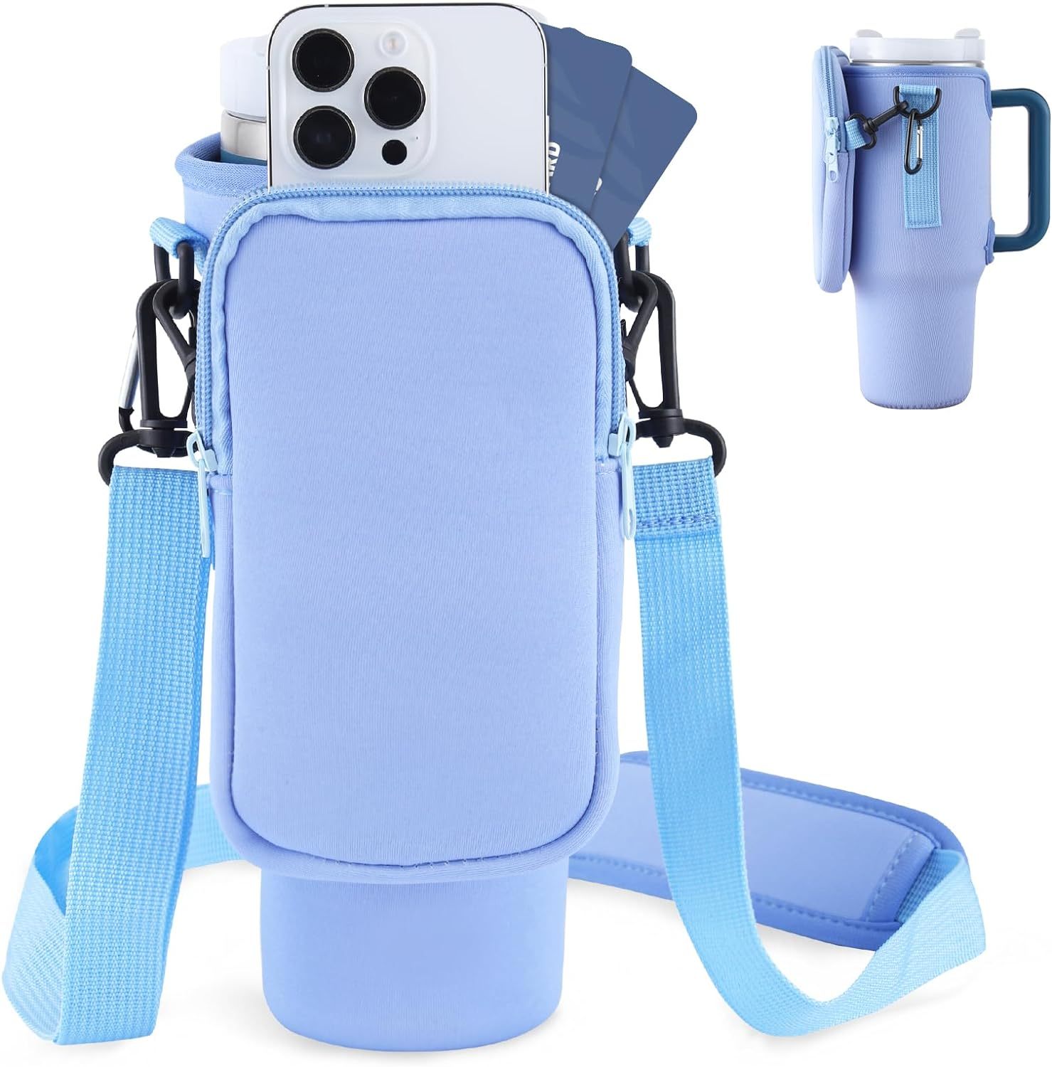 Modern Water Bottle Holder - Slok Carrier Bag for 40oz Tumblers, Adjustable Strap for Sports & Outdoor Activities