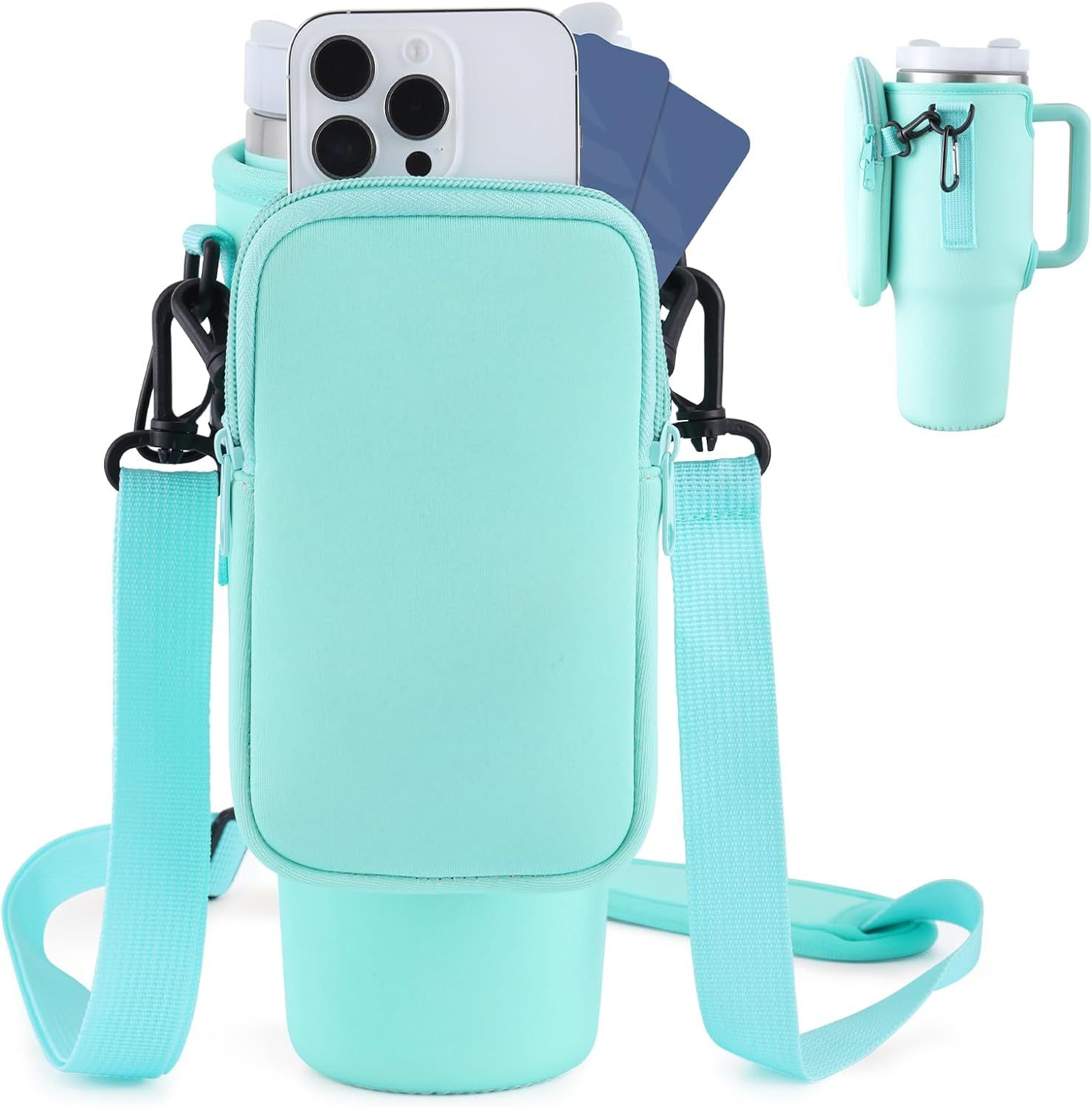 Modern Water Bottle Holder - Slok Carrier Bag for 40oz Tumblers, Adjustable Strap for Sports & Outdoor Activities