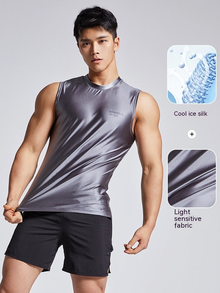 Future Technology Cool Ice Silk Tight Elastic Sleeveless Fitness Clothes