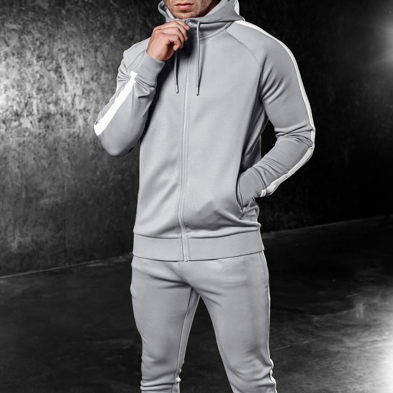 Plus Size Hooded Zip Cardigan Sports Suit