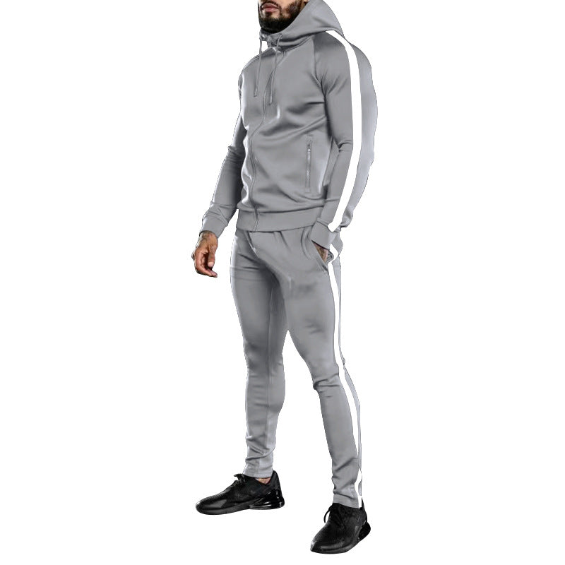 Plus Size Hooded Zip Cardigan Sports Suit