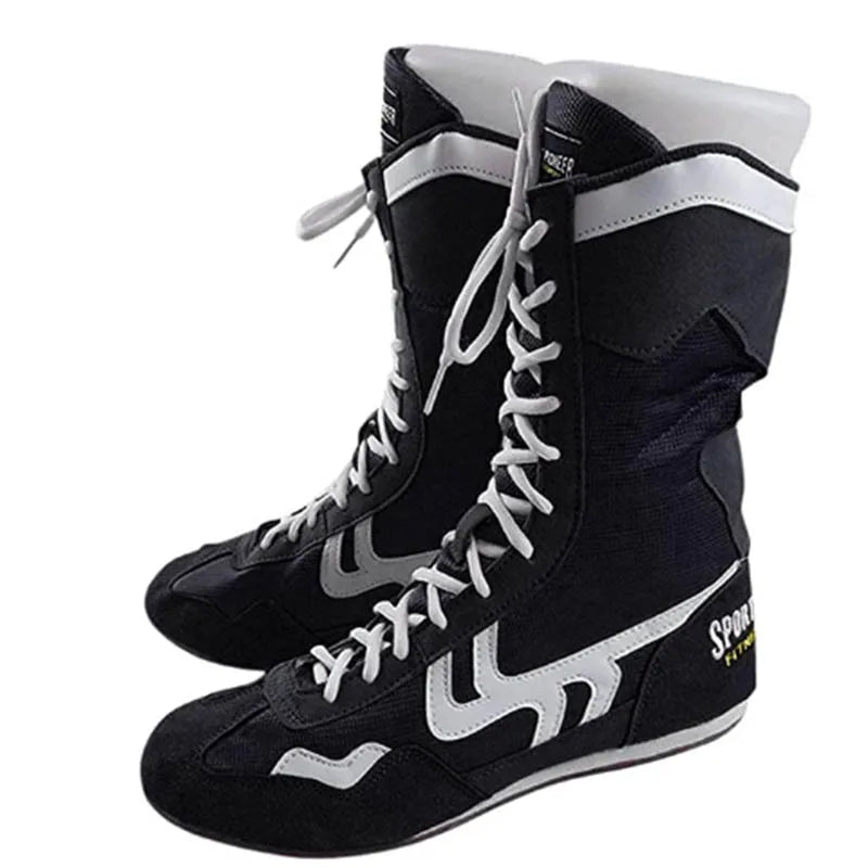 Professional Breathable Non-Slip High-Top Boxing Shoes Boots High Rubber Wrestling Sneakers For Man Women